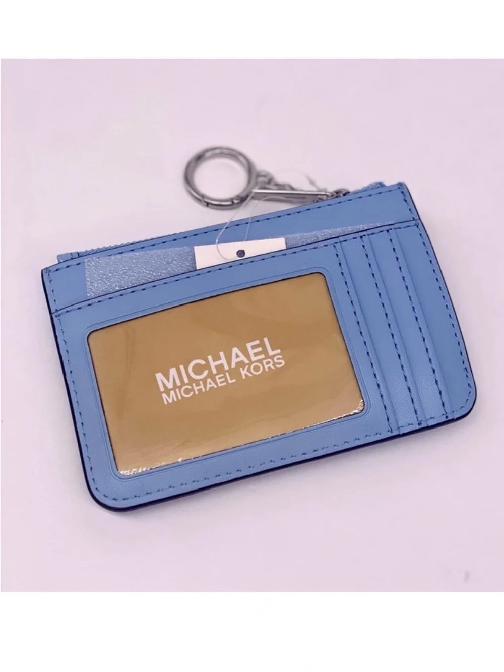 Michael Kors Sky Blue Card Holder with Keychain - Picture 5 of 10